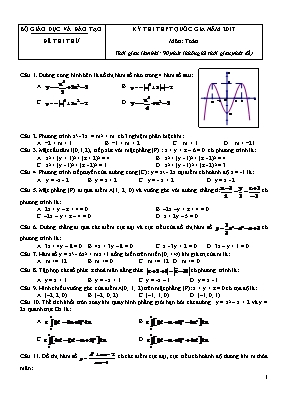 Đề thi thpt quốc gia Môn Toán (đề chính thức)